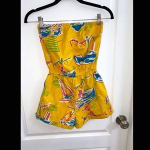 Nautical Strapless Romper | Urban Outfitters